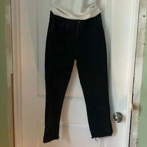Boden Salisbury Side Slit Black Jeans Size 8 Petite (UK 12P)